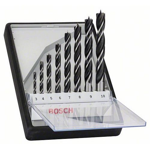Bosch - Sada spirálových vrtáků do dřeva Robust Line, 8dílná 3; 4; 5; 6; 7; 8; 9; 10 mm