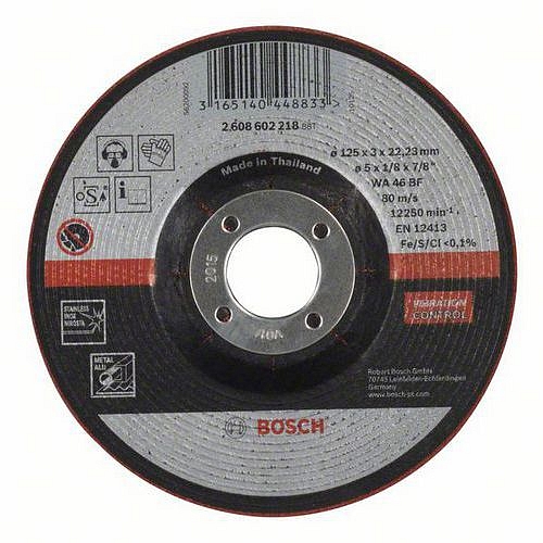 Bosch - Polopružný hrubovací kotouč WA 46 BF, 125 mm, 3,0 mm, 10 BAL