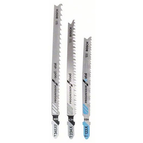 Bosch - Sada pilových plátků do kmitacích pil, 3dílná T 123 XF; T 234 X; T 345 XF, 5 BAL