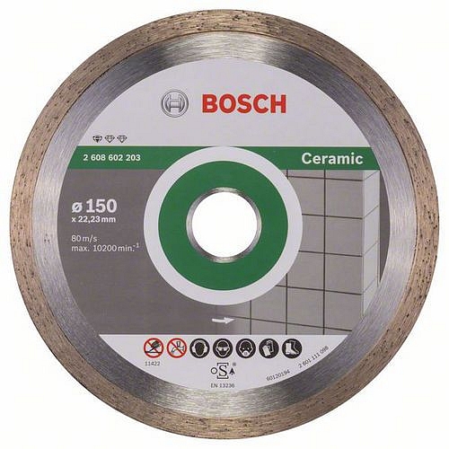 Bosch - Diamantový řezný kotouč Standard for Ceramic 150 x 22,23 x 1,6 x 7 mm