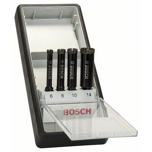 Bosch - 4dílná sada diamantových vrtáků pro vrtání za mokra Robust Line 6; 8; 10; 14 mm