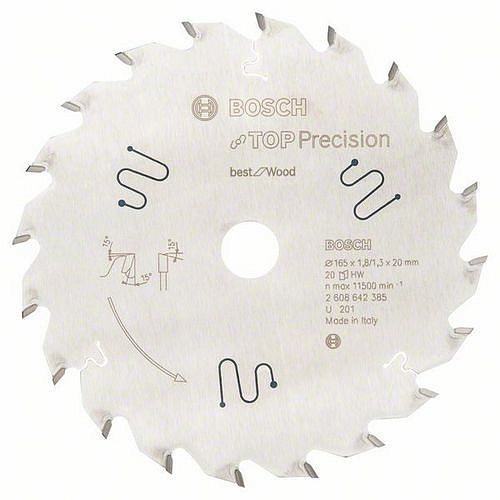 Bosch - Pilový kotouč do okružních pil Top Precision Best for Wood 165 x 20 x 1,8 mm, 20