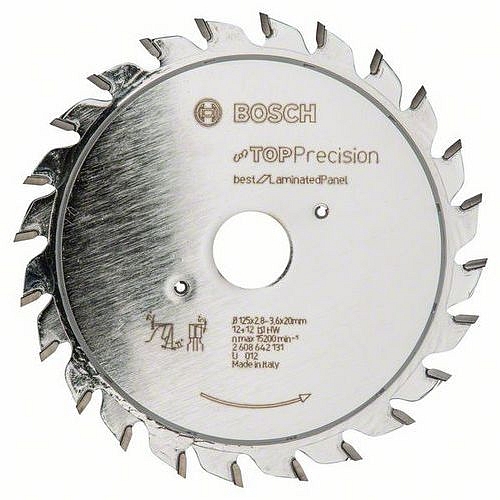Bosch - Předřezový kotouč Top Precision Laminated Panel 125 x 20 x 2,8-3,6 mm, 12+12