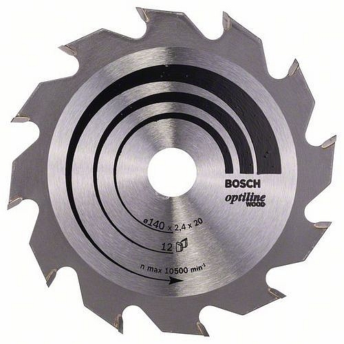 Bosch - Pilový kotouč Optiline Wood 140 x 20/12,7 x 2,4 mm, 12