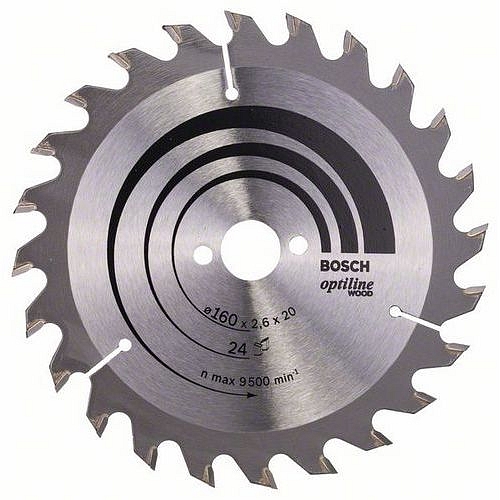 Bosch - Pilový kotouč Optiline Wood 160 x 20/16 x 2,6 mm, 24