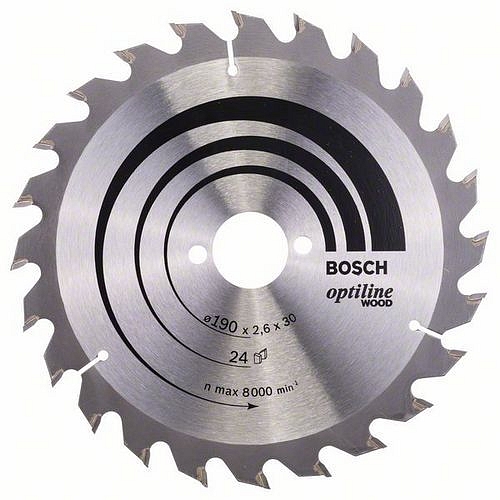 Bosch - Pilový kotouč Optiline Wood 190 x 30 x 2,6 mm, 24