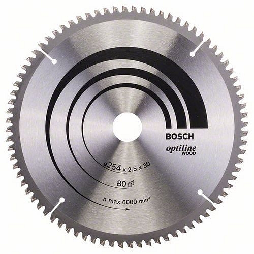 Bosch - Pilový kotouč Optiline Wood 254 x 30 x 2,5 mm, 80