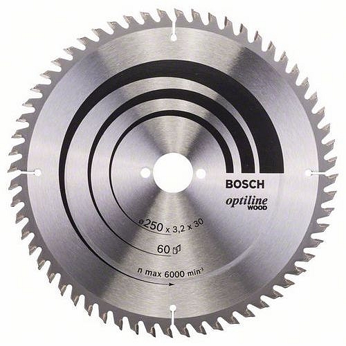 Bosch - Pilový kotouč Optiline Wood 250 x 30 x 3,2 mm, 60