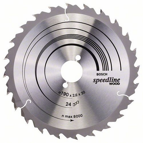 Bosch - Pilový kotouč Speedline Wood 190 x 30 x 2,6 mm, 24