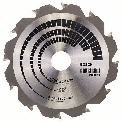 Bosch - Pilový kotouč Construct Wood 180 x 30/20 x 2,6 mm; 12