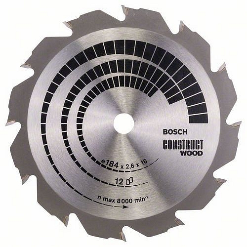 Bosch - Pilový kotouč Construct Wood 184 x 16 x 2,6 mm; 12