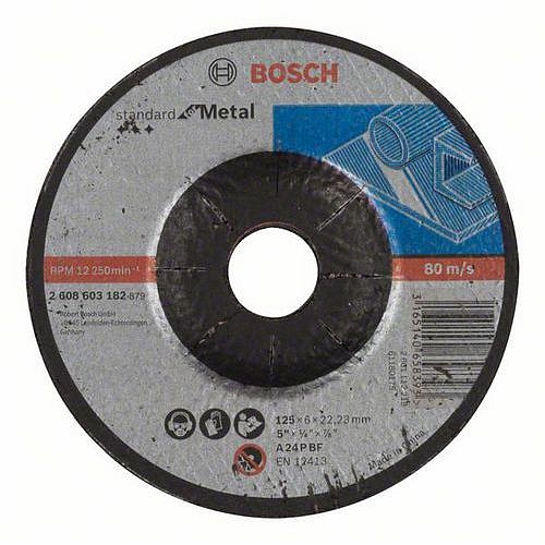 Bosch - Hrubovací kotouč profilovaný Standard for Metal A 24 P BF, 125 mm, 22,23 mm, 6,0 mm, 25 BAL