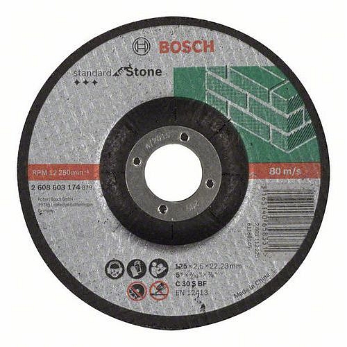 Bosch - Řezný kotouč profilovaný Standard for Stone C 30 S BF, 125 mm, 22,23 mm, 2,5 mm, 50 BAL
