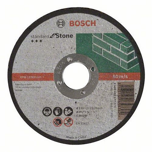 Bosch - Řezný kotouč rovný Standard for Stone C 30 S BF, 115 mm, 22,23 mm, 3,0 mm, 50 BAL