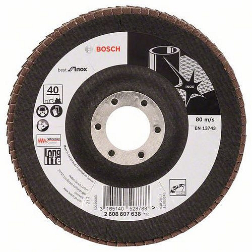 Bosch - Lamelový brusný kotouč X581, Best for Inox 125 mm, 22,23 mm, 40, 10 BAL