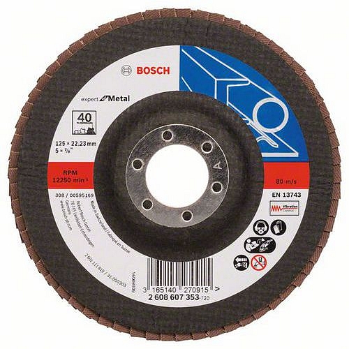 Bosch - Lamelový brusný kotouč X551, Expert for Metal 125 mm, G40, rovný, 10 BAL