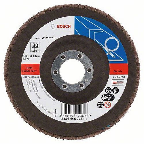 Bosch - Lamelový brusný kotouč X551, Expert for Metal 125 mm, G80, lomený, 10 BAL