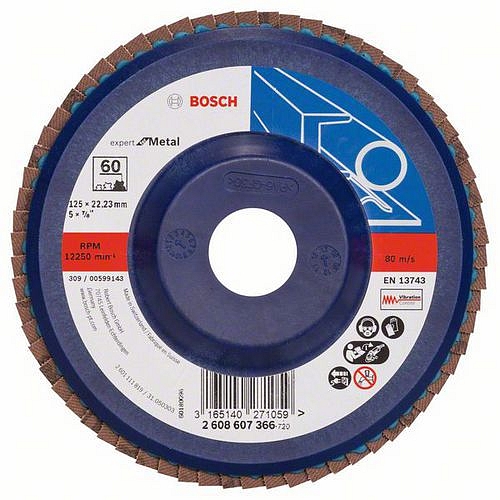 Bosch - Lamelový brusný kotouč X551, Expert for Metal 125 mm, G60, rovný, 10 BAL