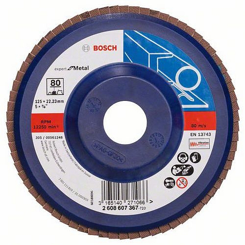 Bosch - Lamelový brusný kotouč X551, Expert for Metal 125 mm, G80, rovný, 10 BAL