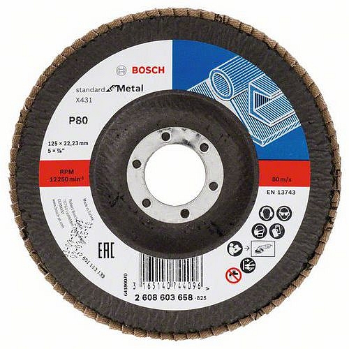 Bosch - Lamelový brusný kotouč X431, Standard for Metal 125 mm, 22,23 mm, 80, 10 BAL