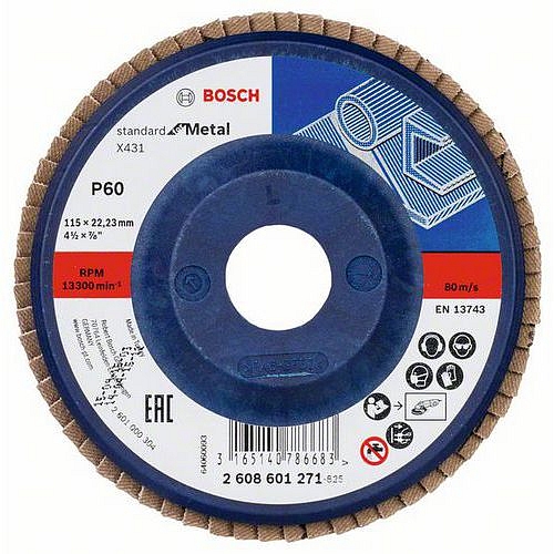 Bosch - Lamelový brusný kotouč X431, Standard for Metal 115 mm, 22,23 mm, 60, 10 BAL