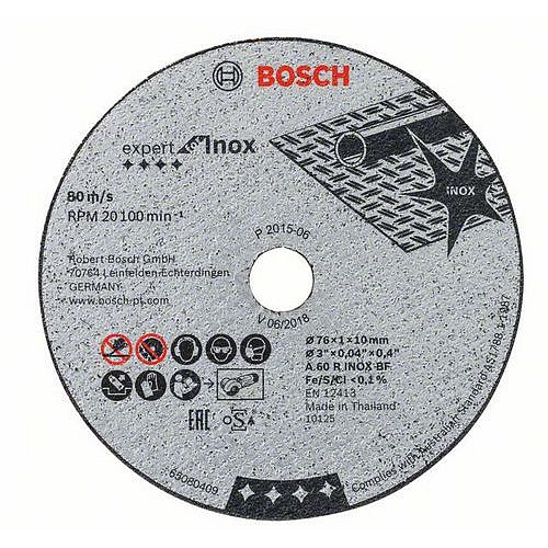 Bosch - Rozbrušovací kotouč Expert for Inox A 60 R INOX BF; 76 mm; 1 mm; 10 mm, 5ks x 2 BAL