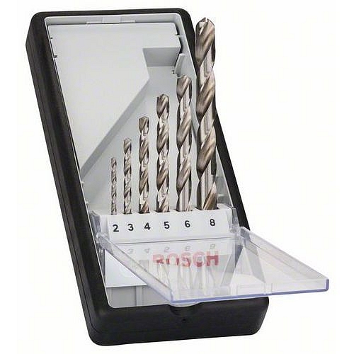 Bosch - Sada vrtáků do kovu Robust Line HSS-G, 6dílná, 135° 2; 3; 4; 5; 6; 8 mm, 135°