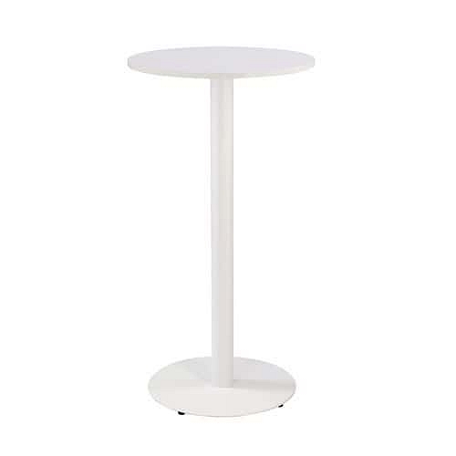 Barový stůl New Line, bílý/bílý, kulatá základna