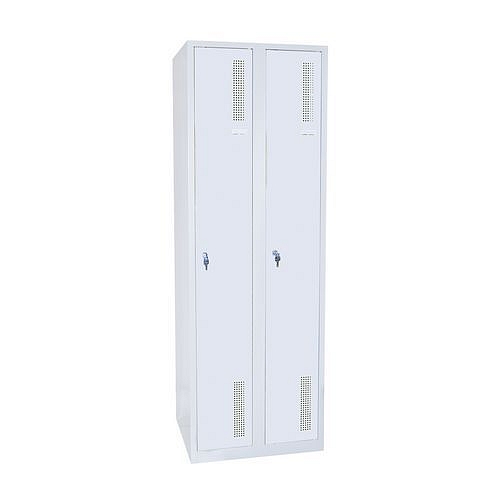Svařovaná šatní skříň DURO SAFE, 2 oddíly, šedá/šedá