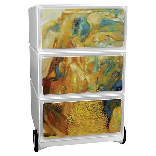 Mobilní kontejner Manutan Expert Easy Office, 3 zásuvky, 64,2 x 39 x 43,6 cm, camaieu