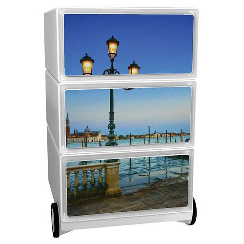 Mobilní kontejner Manutan Expert Easy Office, 3 zásuvky, 64,2 x 39 x 43,6 cm, laguna