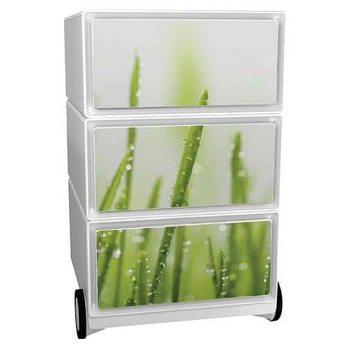 Mobilní kontejner Manutan Expert Easy Office, 3 zásuvky, 64,2 x 39 x 43,6 cm, příroda
