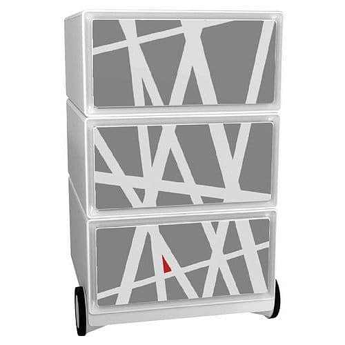 Mobilní kontejner Manutan Expert Easy Office, 3 zásuvky, 64,2 x 39 x 43,6 cm, street