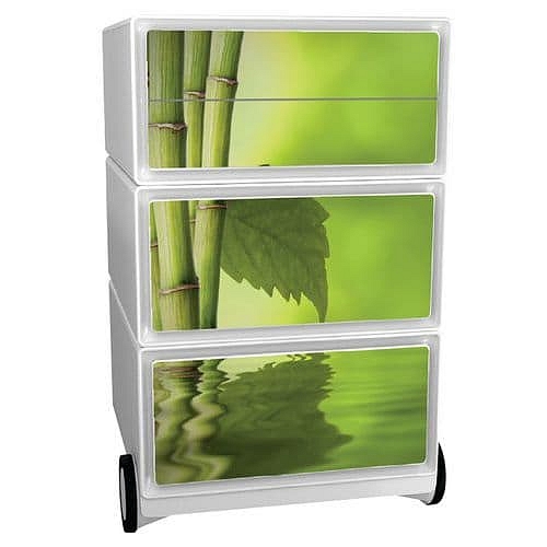 Mobilní kontejner Manutan Expert Easy Office, 4 zásuvky, 64,2 x 39 x 43,6 cm, zen