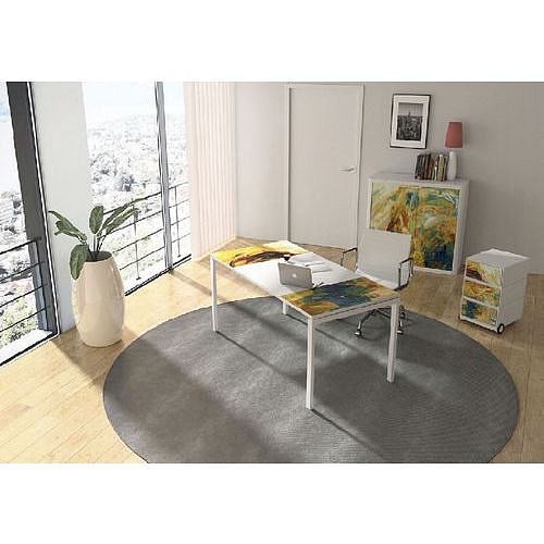 Sestava nábytku do kanceláře Manutan Expert Easy Office, stůl 160 x 80 cm, camaieu