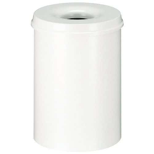 OHNIVZDORNÝ KOVOVÝ ODPADKOVÝ KOŠ 30 L BÍLÝ