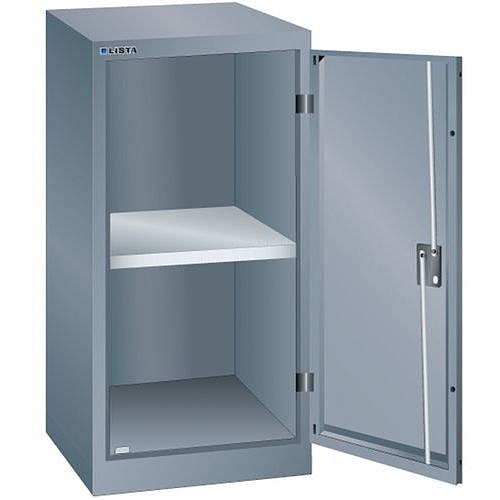 Dílenská skříň LISTA s policí, 500x580x1000mm, nosnost 60kg, tmavě šedá