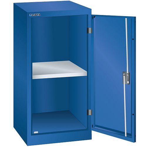 Dílenská skříň LISTA s policí, 500x580x1000mm, nosnost 60kg, fluorescentní modrá