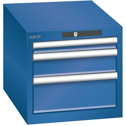 Dílenská zásuvková skřín Lista, 3 zásuvky - 1 x 50mm+ 1 x 100mm + 1x 150mm, tmavě modrá