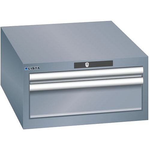 Dílenská zásuvková skříň LISTA, 2 zásuvky = 1x 50 +1x 150mm 564x725x283mm, tmavě šedá