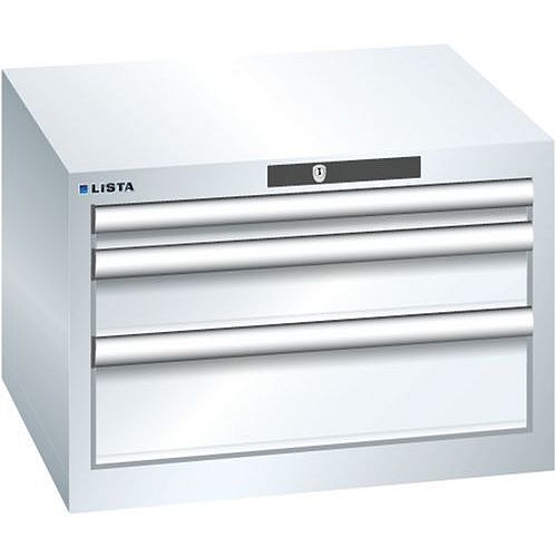Dílenská zásuvková skříň Lista, 3  zásuvky, 564x572x383mm, bílá