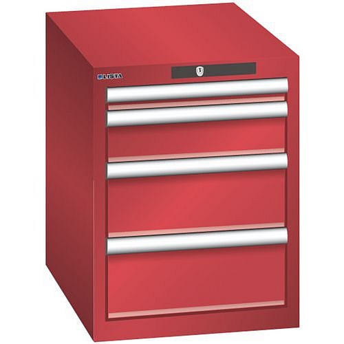 Dílenská zásuvková skřín Lista, 4 zásuvky, 411x572x533mm, červená