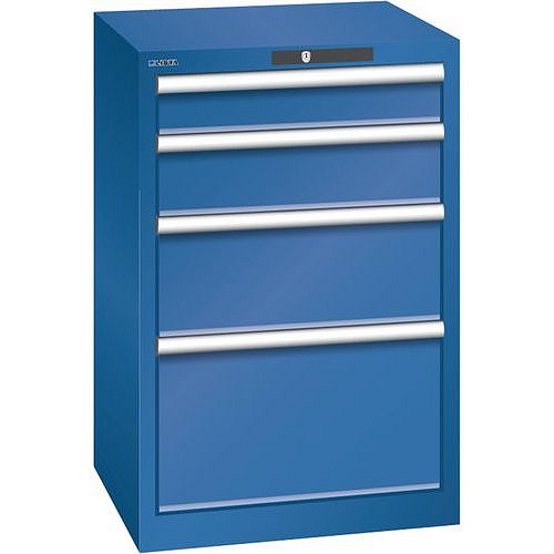 Dílenská zásuvková skříň Lista, 4 zásuvky, 564x572x850mm, tmavě modrá