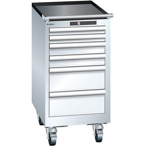 Mobilní dílenská zásuvková skříň Lista, 6 zásuvek, bílá