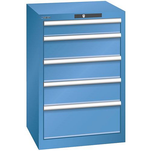 Dílenská zásuvková skříň Lista, 5 zásuvek, 564x572x850mm, modrá