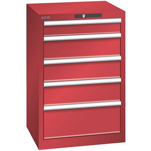 Dílenská zásuvková skříň Lista, 5 zásuvek, 564x572x850mm, červená