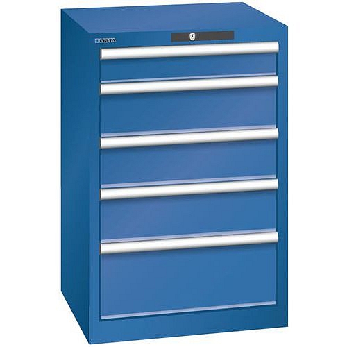 Dílenská zásuvková skříň Lista, 5 zásuvek, 564x572x850mm, tmavě modrá