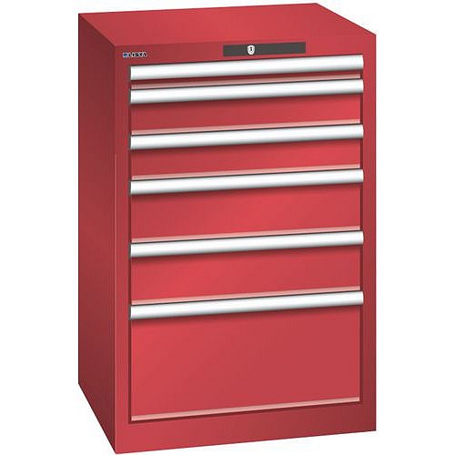 Dílenská zásuvková skříň Lista, 6 zásuvek, 564x572x850mm, červená