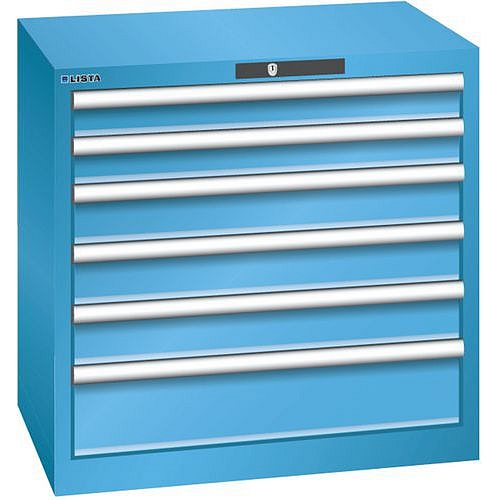 Dílenská zásuvková skříň LISTA, 717x572x700mm,6 zásuvek, světle modrá