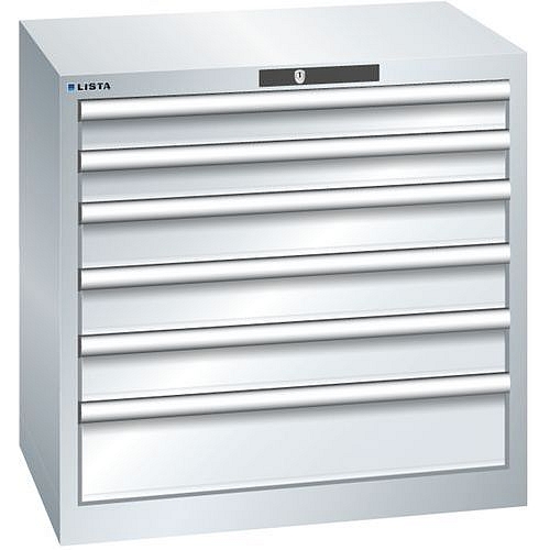 Dílenská zásuvková skříň LISTA, 717x572x700mm,6 zásuvek, šedá